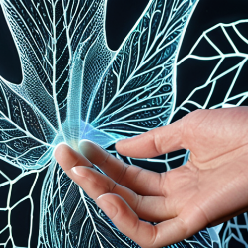 Home 9 **Prompt 1:** A close-up of a designer's hand sketching digitally on a transparent screen, overlaid with holographic projections of intricate natural patterns like magnified plant cell structures, bird wing aerodynamics, and leaf vein networks. The scene blends organic beauty with futuristic design elements, highlighting the moment of inspiration from nature, with soft, ambient lighting.