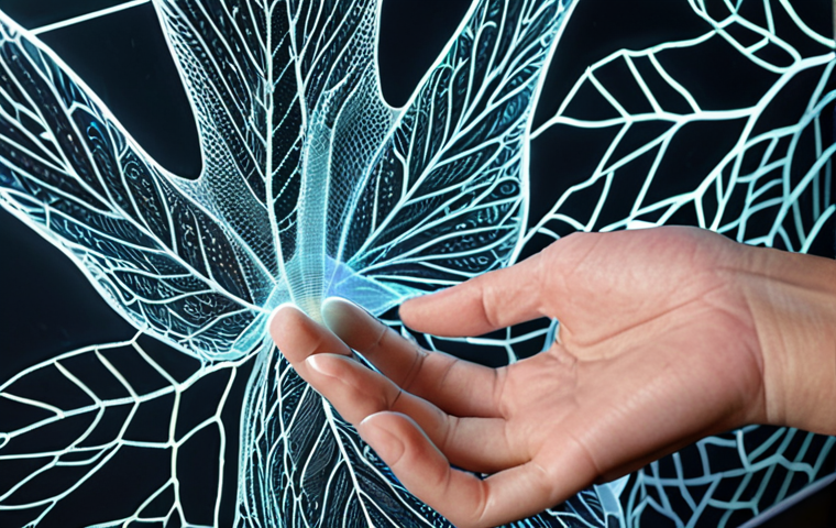 **Prompt 1:** A close-up of a designer's hand sketching digitally on a transparent screen, overlaid with holographic projections of intricate natural patterns like magnified plant cell structures, bird wing aerodynamics, and leaf vein networks. The scene blends organic beauty with futuristic design elements, highlighting the moment of inspiration from nature, with soft, ambient lighting.